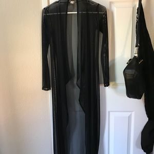 BLACK  MESH CARDIGAN